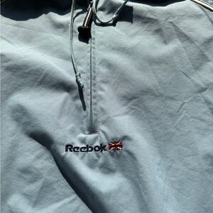 Vintage 90s Reebok Light Blue Half-Zip Windbreaker Anorak • Y2K Sporty